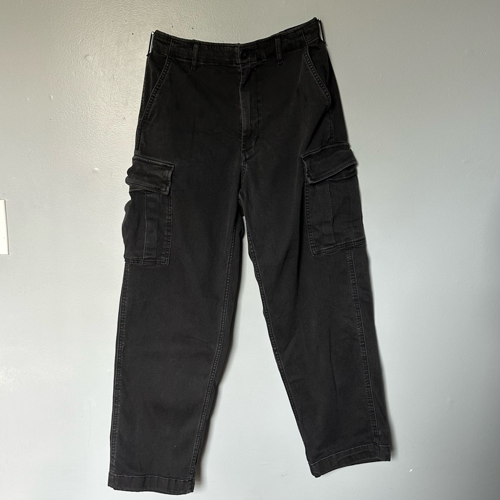 Uniqlo Black Cargo Denim Pants